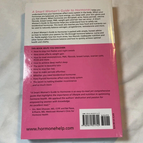 A Smart Womens Guide to Hormones - Lorna R. Vanderhaeghe soft cover book - Picture 2 of 2